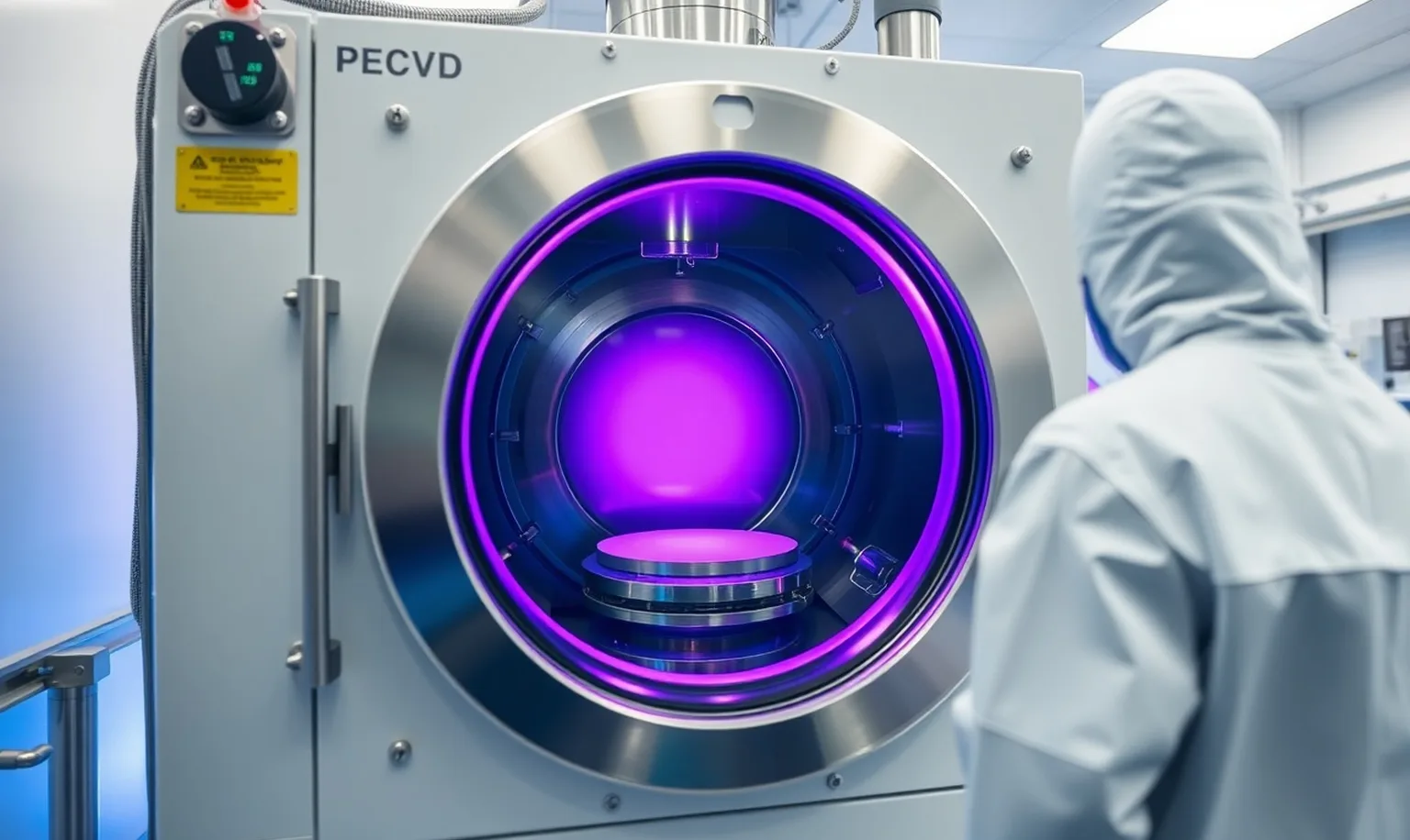 PECVD 等离子体增强化学气相沉积薄膜示意